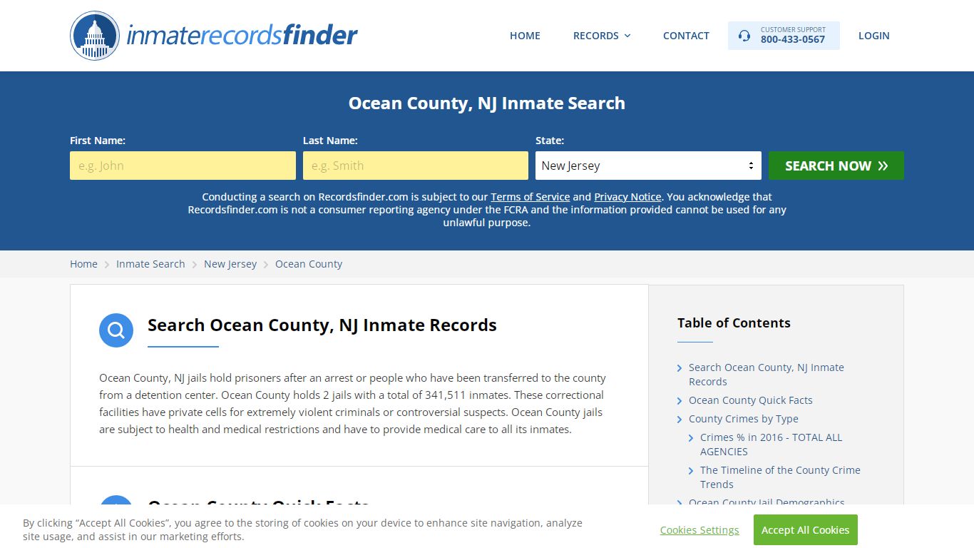 Ocean County, NJ Inmate Lookup & Jail Records Online